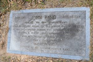 Grave Marker of John Rand